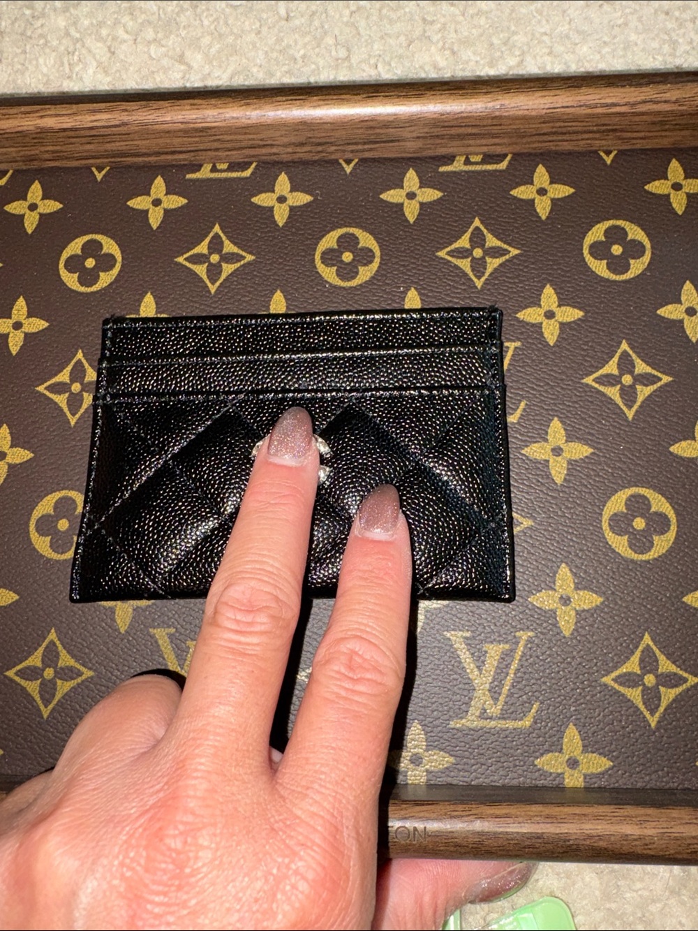 Luxury Black Quilted Card Holder - Designer Inspired